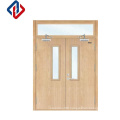 Steel frame Wood panel Door Entry Double Main Wooden Door fire rated wood office doors
